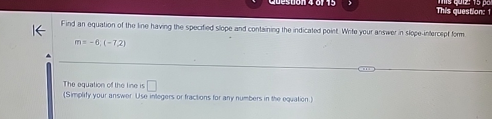Solved Find an equation of the line having the specified | Chegg.com