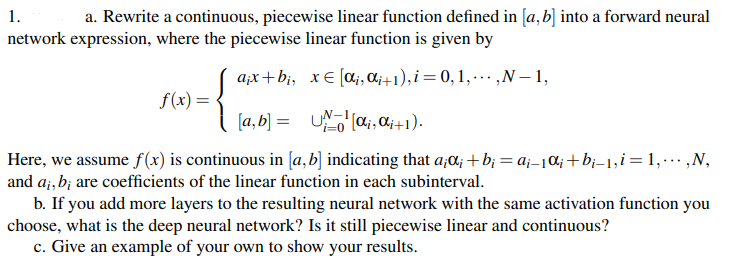 Solved a. Rewrite a continuous, piecewise linear function | Chegg.com