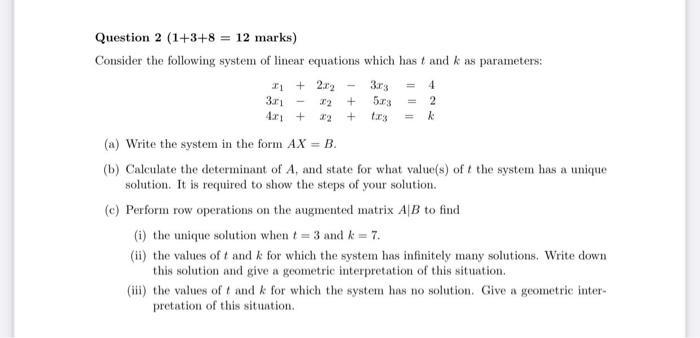 Solved + .22 22 Question 2 (1+3+8 = 12 marks) Consider the | Chegg.com