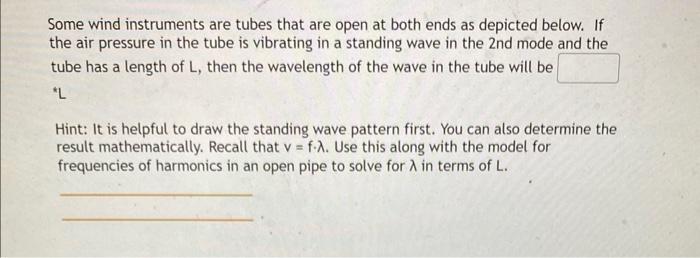 Solved Some wind instruments are tubes that are open at both | Chegg.com