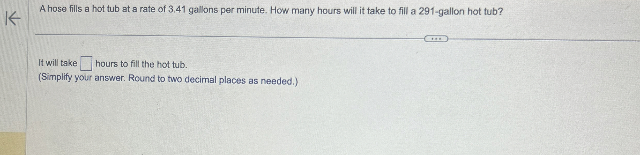 [Solved] A hose fills a hot tub at a rate of 3.41 gallons p