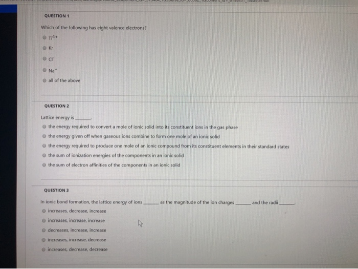 Solved Question 1 Which Of The Following Has Eight Valence | Chegg.com Solved Question 1 Which Of The Following Has Eight Valence | Chegg.com