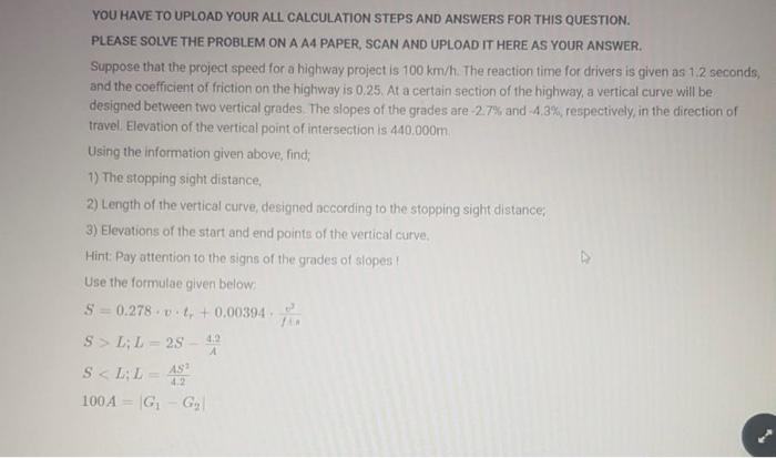 Solved YOU HAVE TO UPLOAD YOUR ALL CALCULATION STEPS AND | Chegg.com