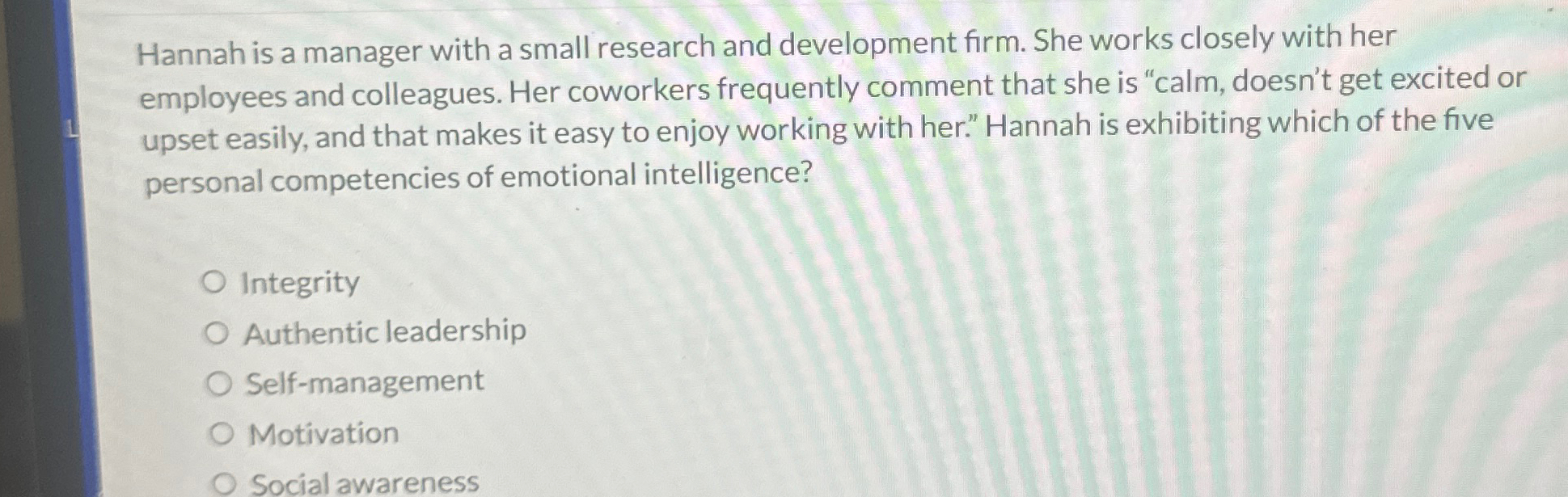 Solved Hannah is a manager with a small research and | Chegg.com