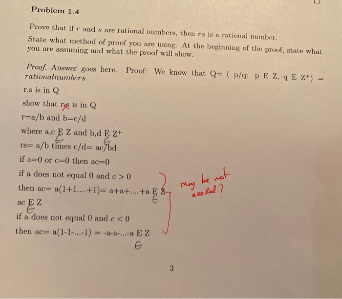 Solved Problem 1 4 Prove That If R And S Are Rational Num Chegg Com