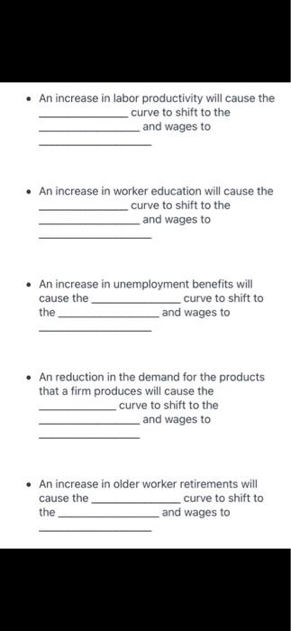 Solved An increase in labor productivity will cause the | Chegg.com