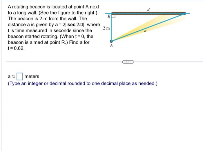 Solved A rotating beacon is located at point A next to a | Chegg.com