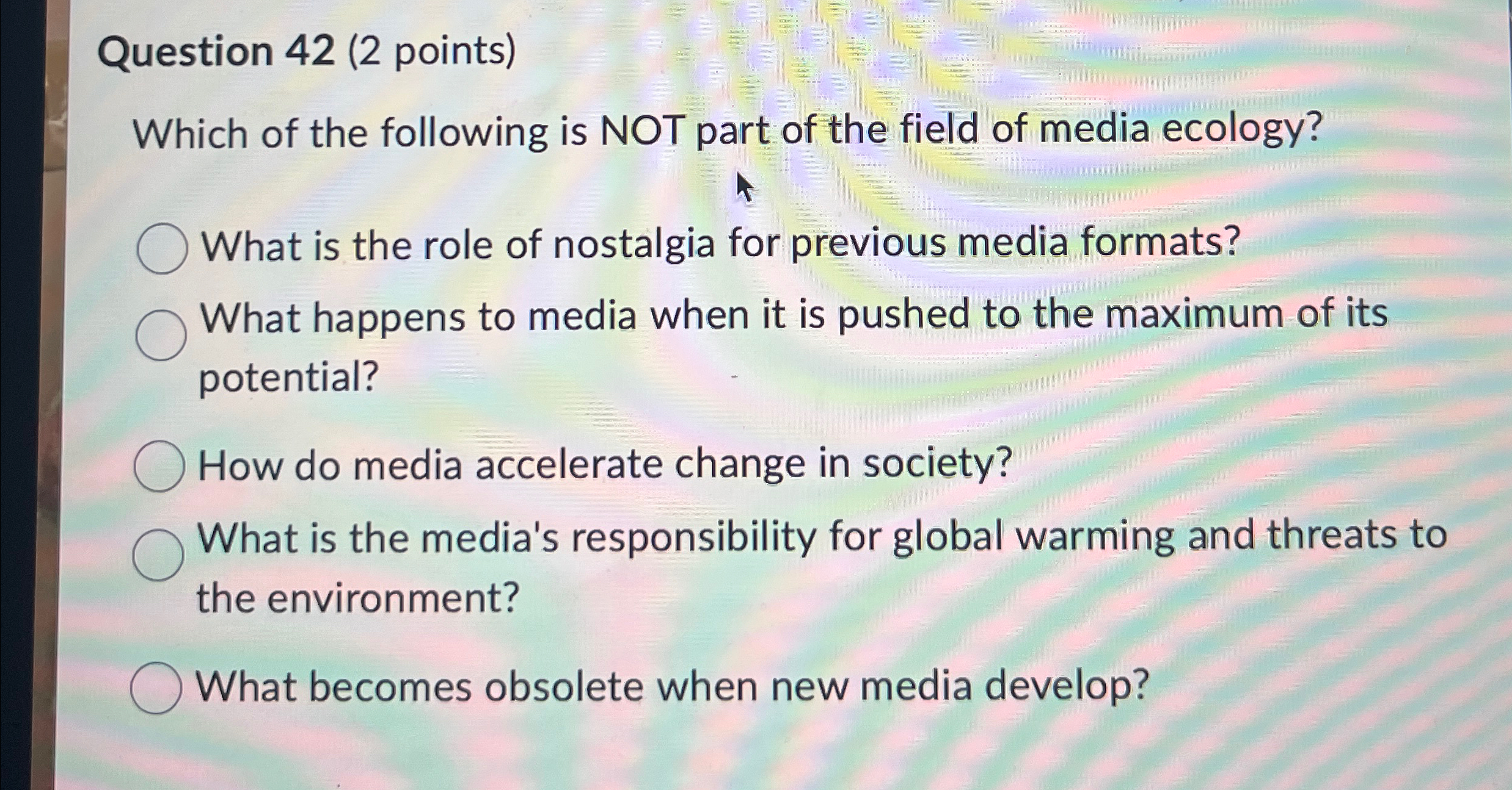 Solved Question 42 (2 ﻿points)Which of the following is NOT | Chegg.com