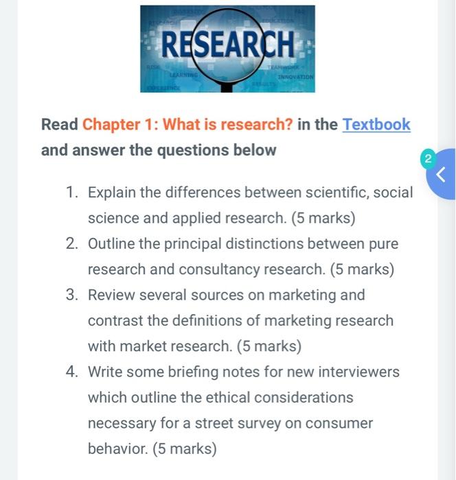 Solved RESEARCH Read Chapter 1: What is research? in the | Chegg.com