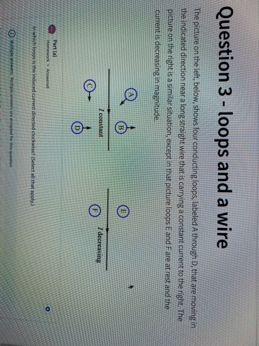 Solved Question 3 - loops and a wire The picture on the | Chegg.com