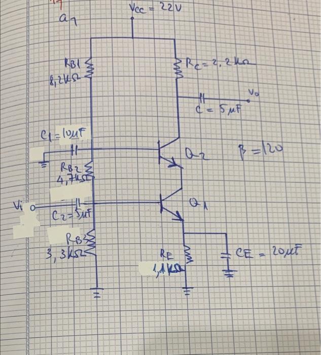 Solved A cascade amplifier is shown in Fig. 1. Assume | Chegg.com