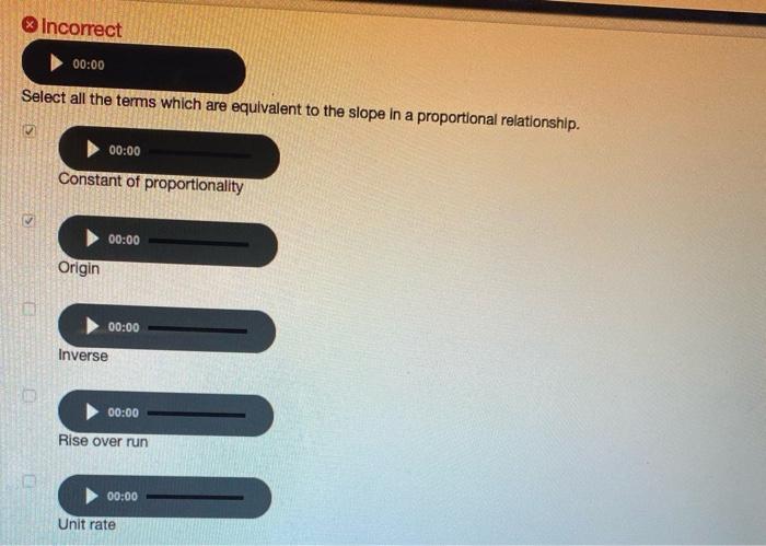 Solved Incorrect 00:00 Select all the terms which are | Chegg.com