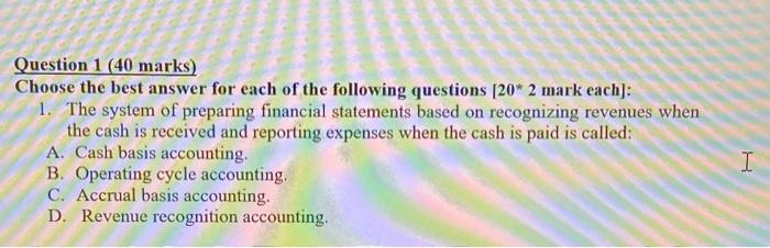 Solved Choose the best answer for each of the following | Chegg.com