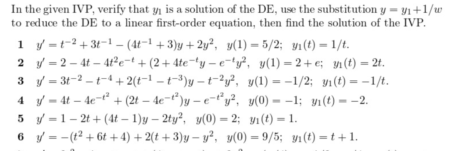 Solved Solve #4 ﻿and #6: In ﻿the given IVP, verify that | Chegg.com