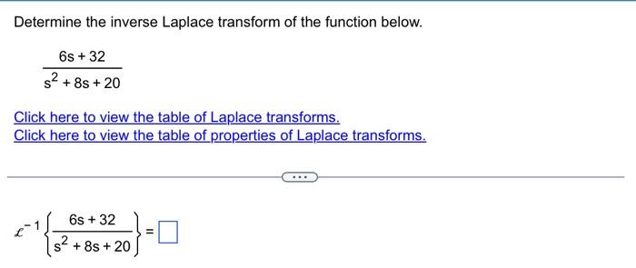 Solved Determine The Inverse Laplace Transform Of The