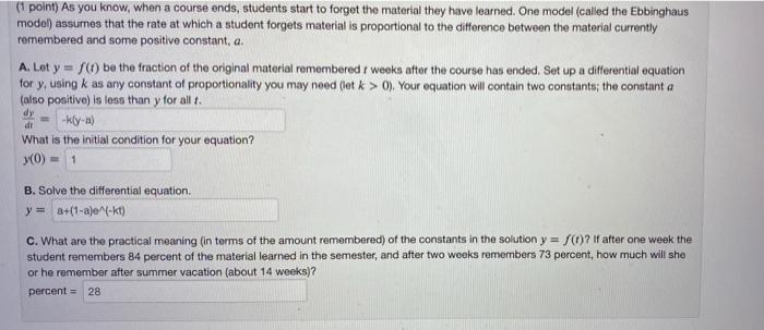 Solved (1 point) As you know, when a course ends, students | Chegg.com