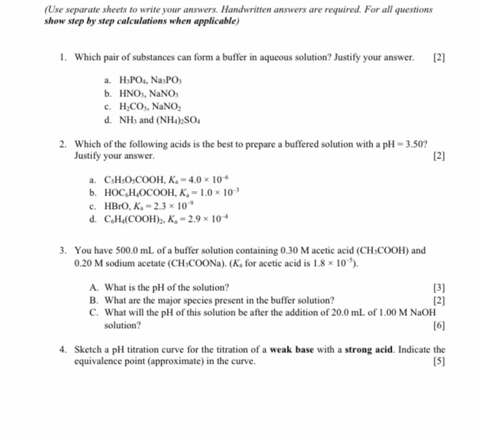 Solved (Use separate sheets to write your answers. | Chegg.com