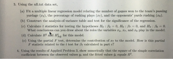 Linear Regression Models in R using NFL Game Data 