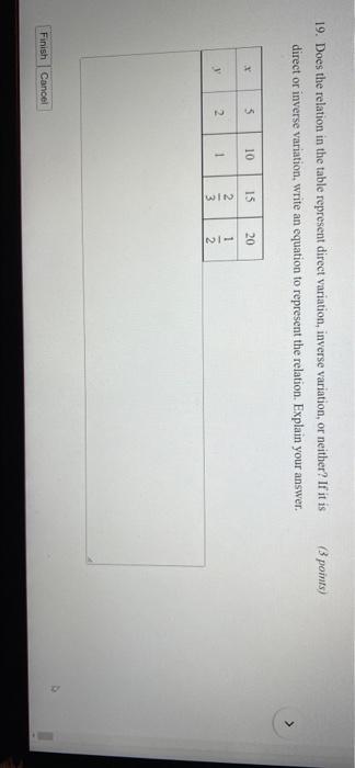 does the relation in the table represent direct