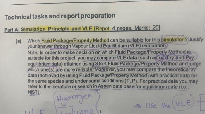Solved art A. Simulation Principle and VLE [Repot: 4 pages, | Chegg.com