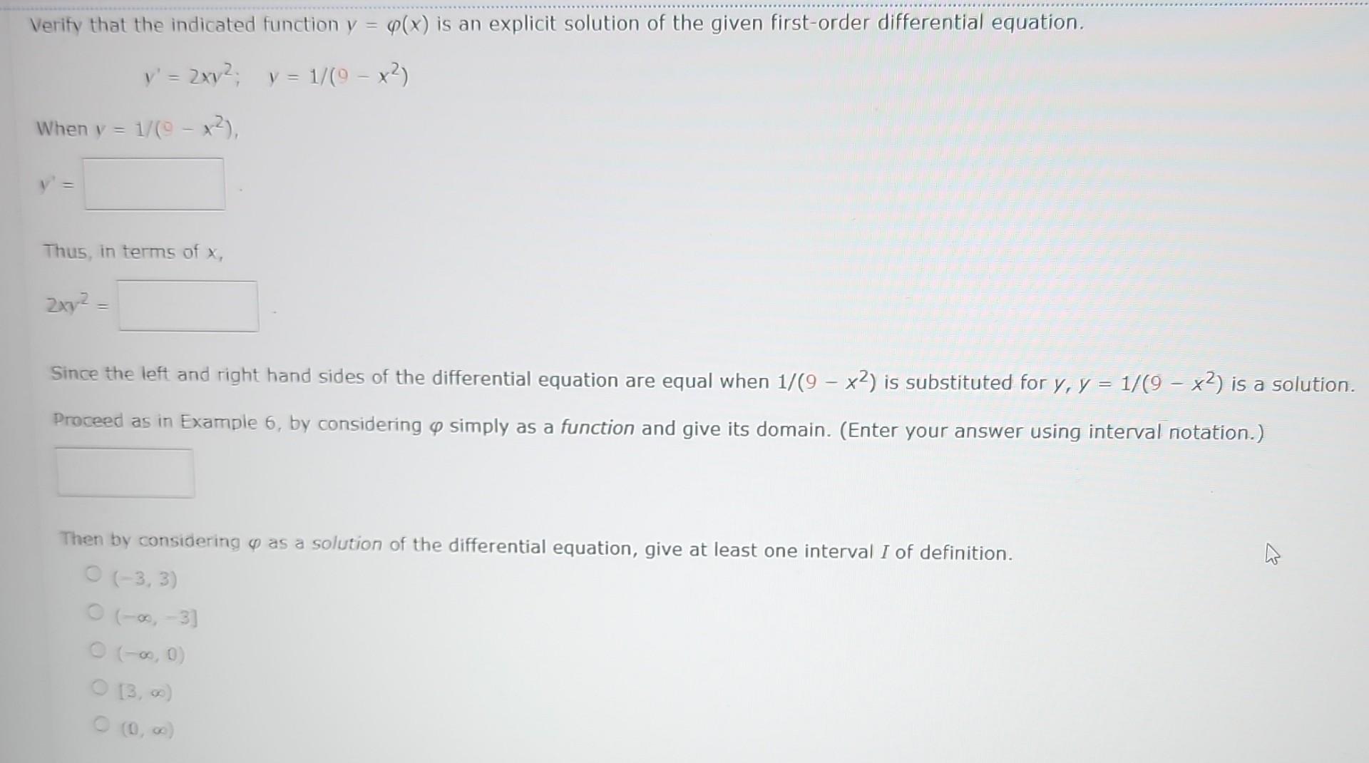 Solved Verify That The Indicated Function Y φ X Is An