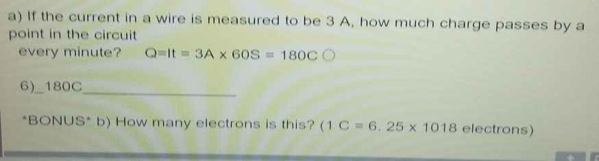 electrical find answer at: https: Images High... Solved a) If the current in a wire is measured to be 3A, | Chegg.com