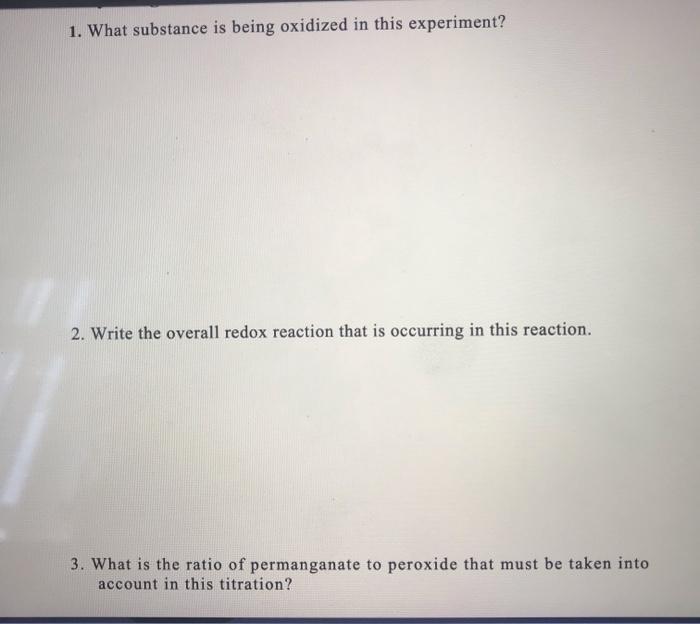 Solved Potentiometric Titration of Hydrogen peroxide One