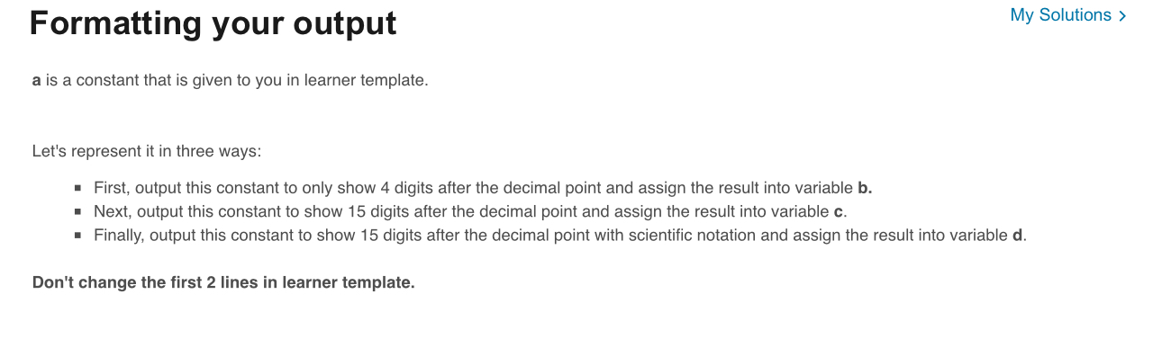 Solved Formatting your outputa is a constant that is given | Chegg.com