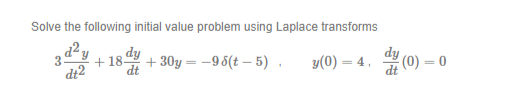 Solved Solve the following initial value problem using | Chegg.com