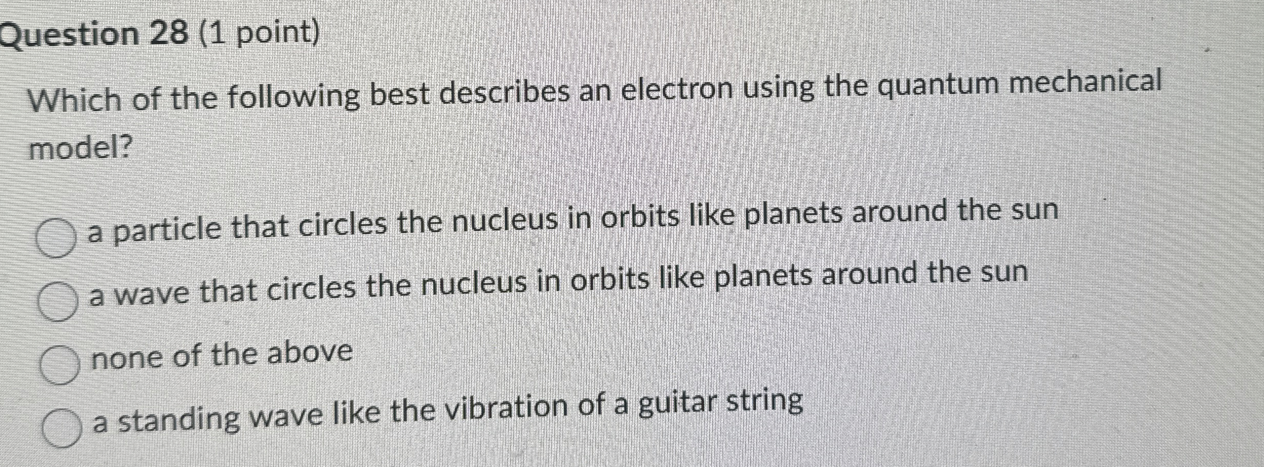 Solved Question 28 (1 point)Which of the following best | Chegg.com