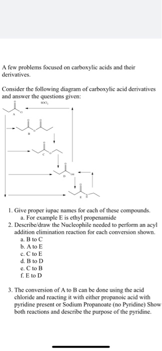 Solved A few problems focused on carboxylic acids and their | Chegg.com
