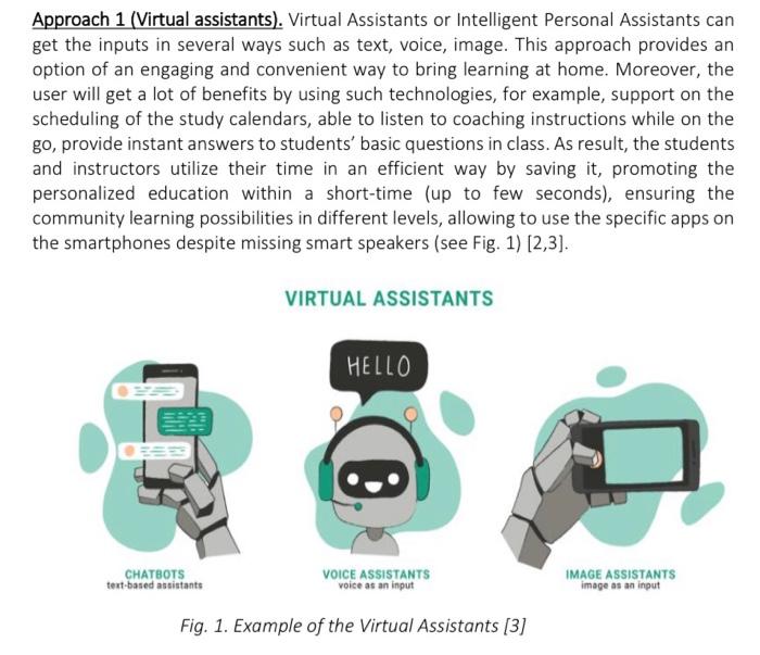 Solved Approach 1 (Virtual Assistants). Virtual Assistants | Chegg.com