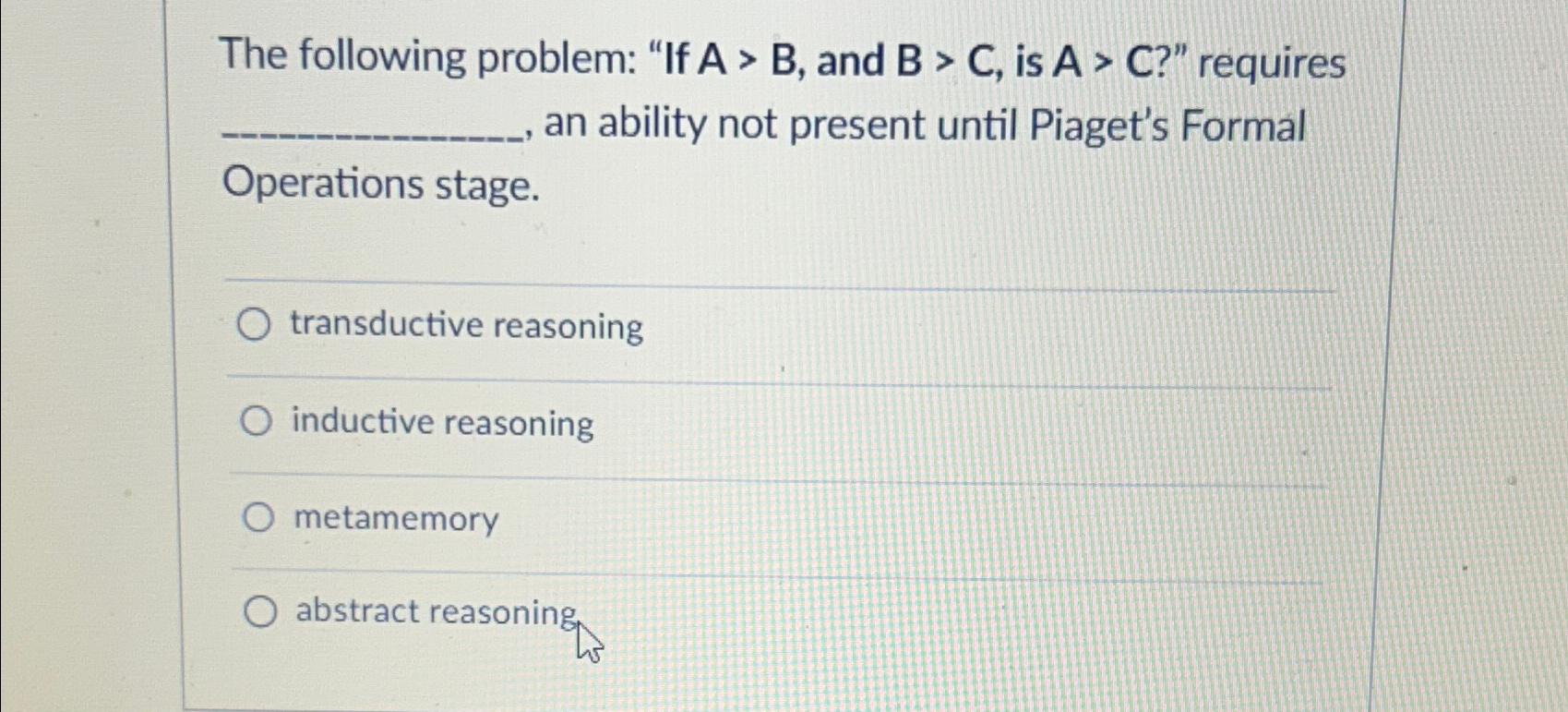 Piaget inductive outlet reasoning