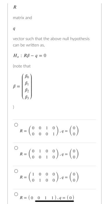 Solved Consider The Following Linear Regression Model That 6792