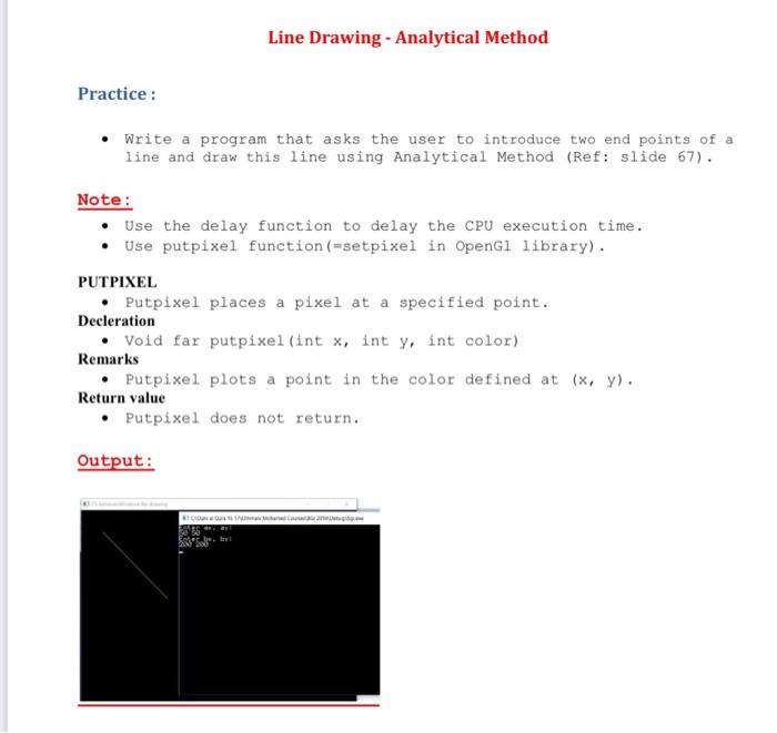 Solved Line Drawing - Analytical Method Practice : Write a | Chegg.com