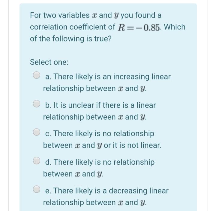 Solved In a sample for the variables x and y you found the | Chegg.com