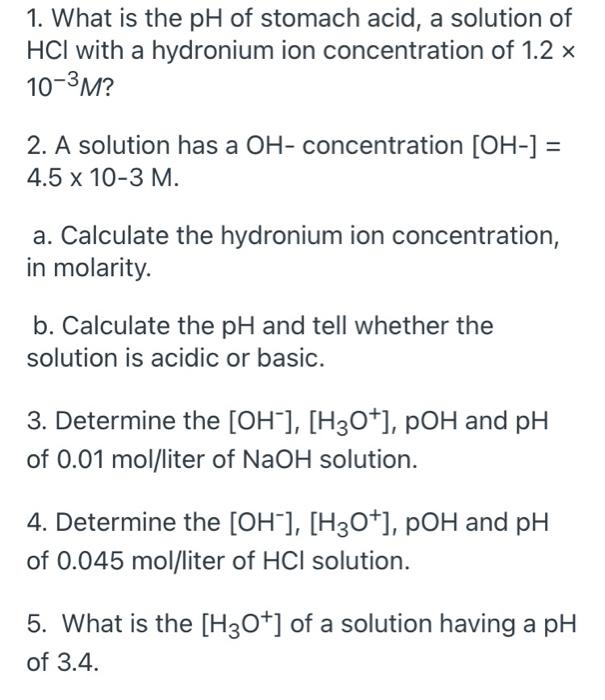 What Is the pH of the Stomach?