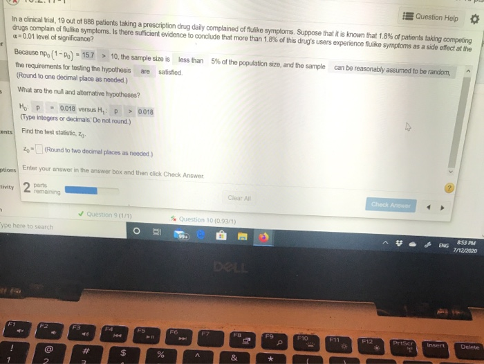 Solved Question Help In a clinical trial, 19 out of 888 | Chegg.com