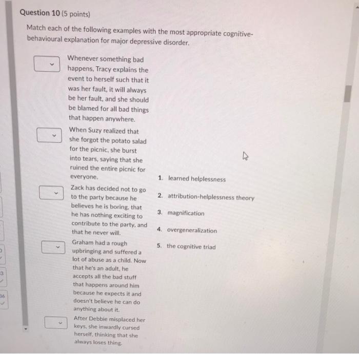 Solved Match each of the following examples with the most | Chegg.com