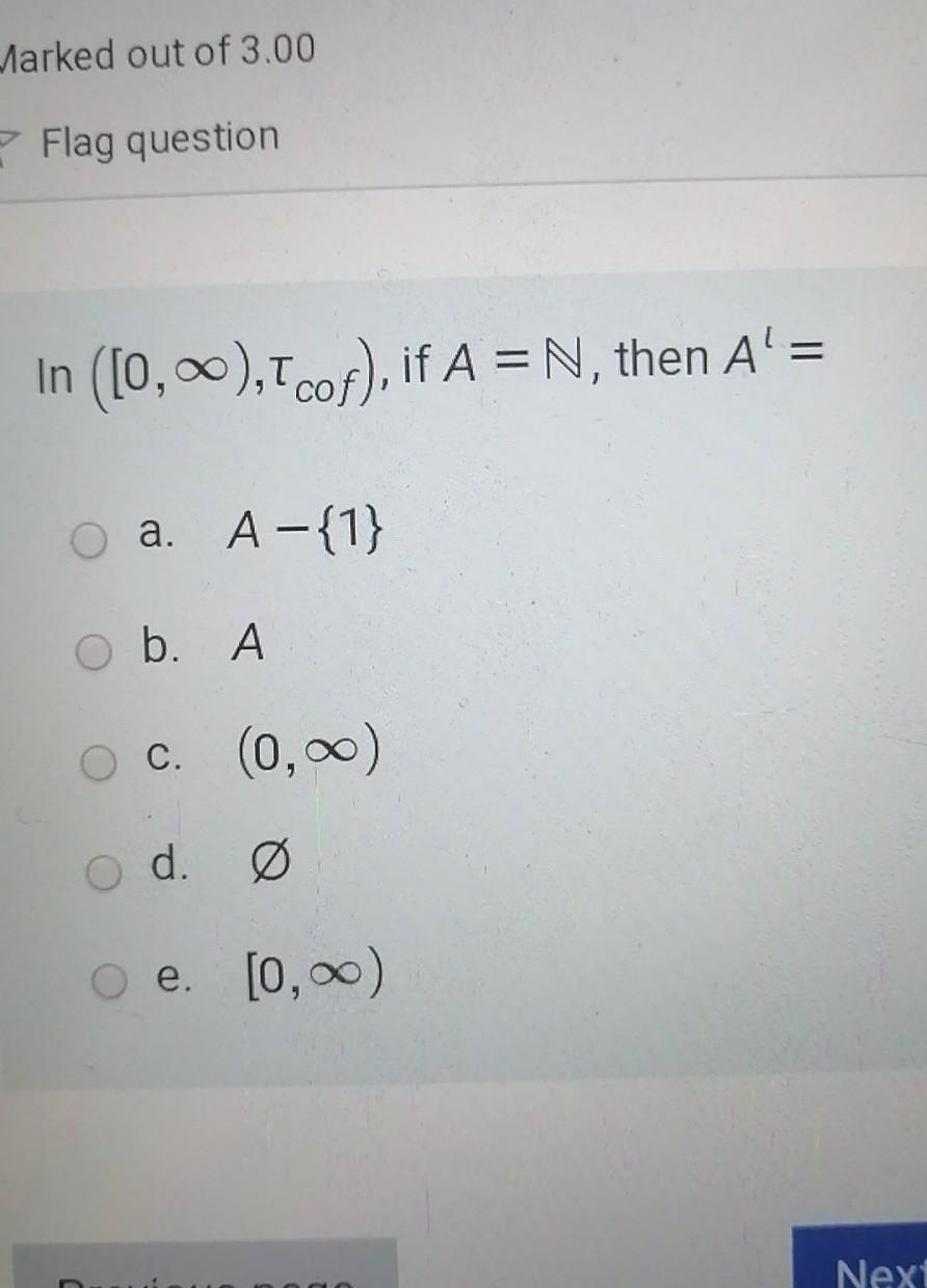 Marked Out Of 3 00 Flag Question In 0 00 Tcof Chegg Com