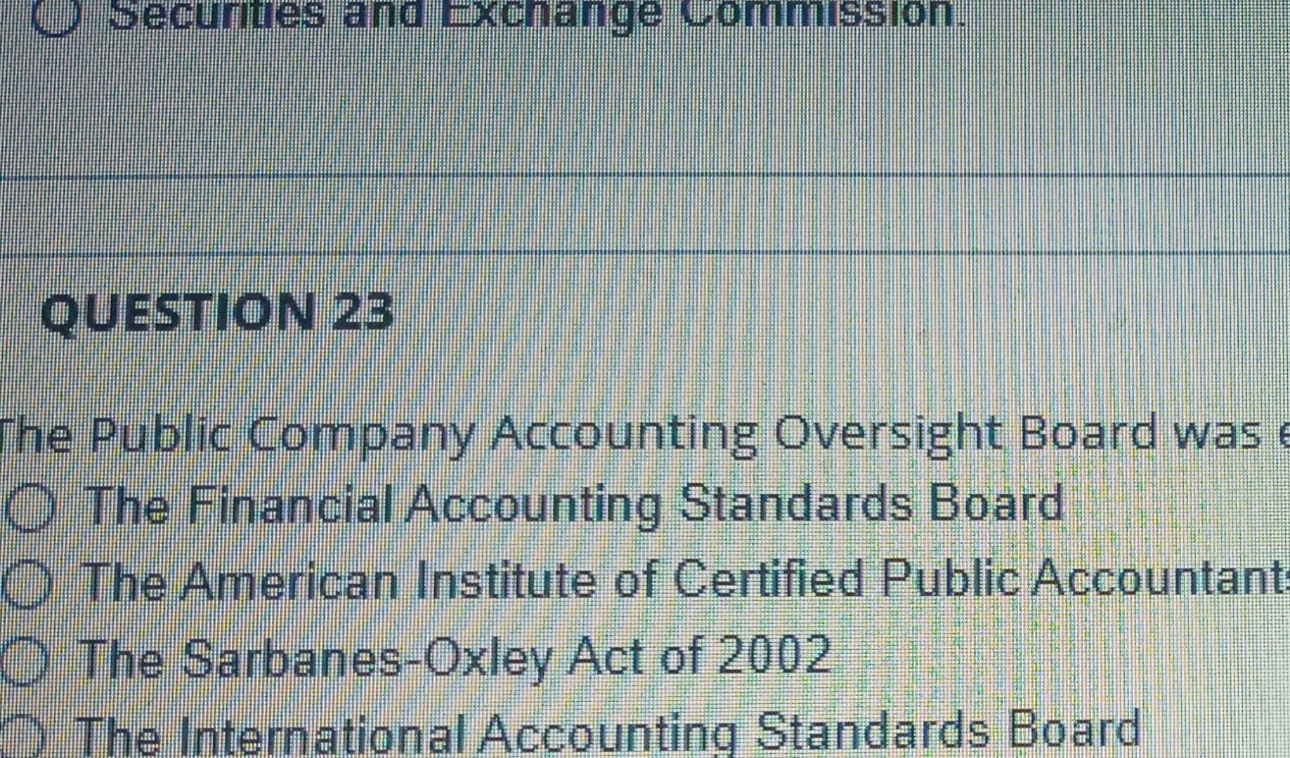 Solved the Public Company Accounting Oversight Board was