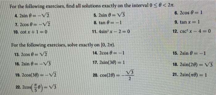 Solved For the following exercises, find all solutions | Chegg.com
