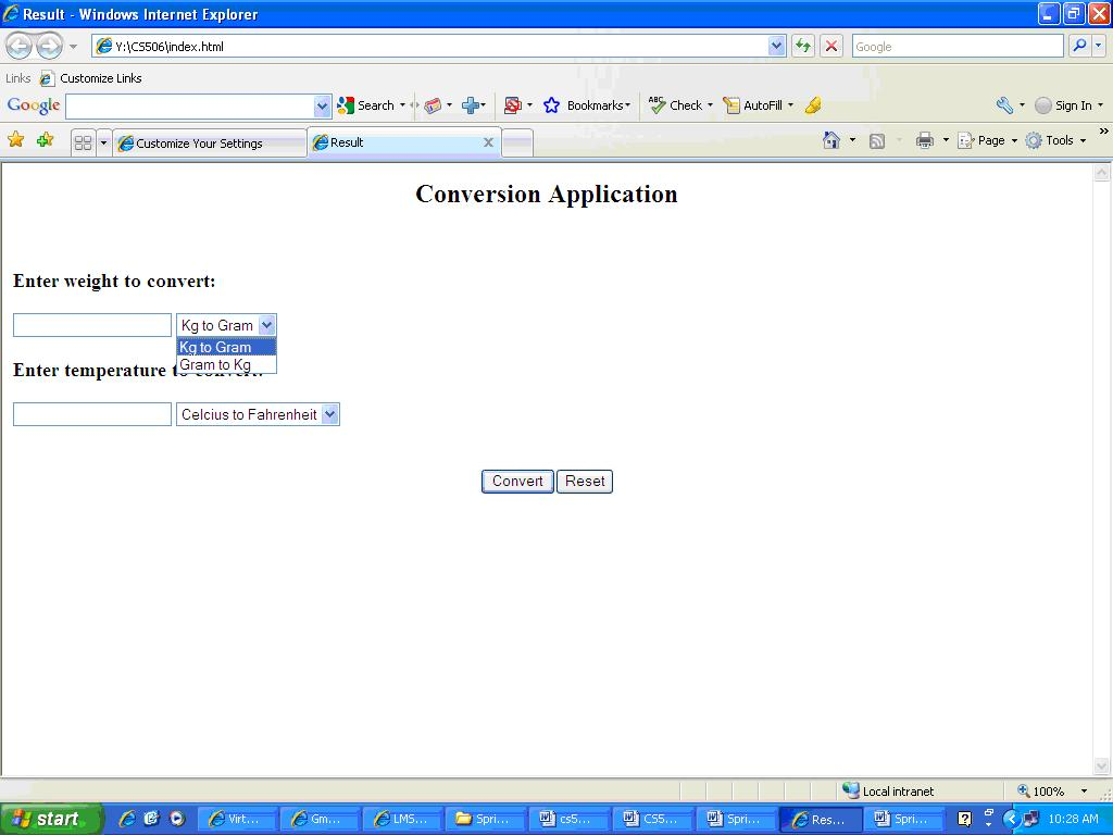 Solved Write a small Conversion web application using JSP