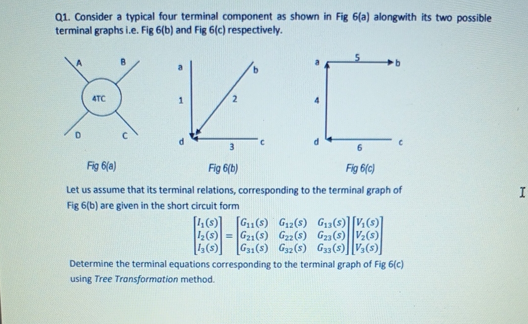 Four Terminal Method Pattern Solved Q1. Consider a typical four terminal component as | Chegg.com
