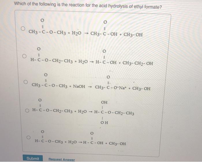 Solved Which Of The Following Is The Reaction For The Acid | Chegg.com