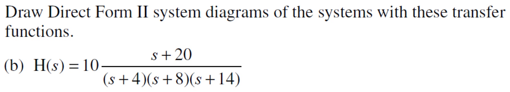 Solved Draw Direct Form II system diagrams of the systems | Chegg.com