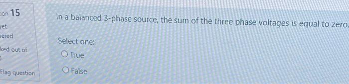 Solved con 15 vet In a balanced 3-phase source, the sum of | Chegg.com