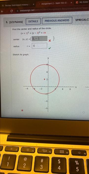 Solved Find the center and radius of the circle. | Chegg.com