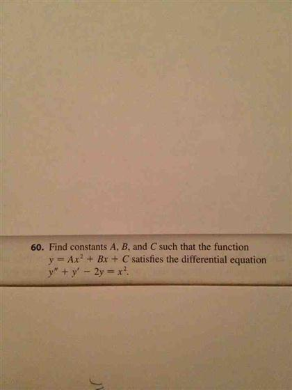 Find Constants A B And C Such That The Function Y Chegg Com
