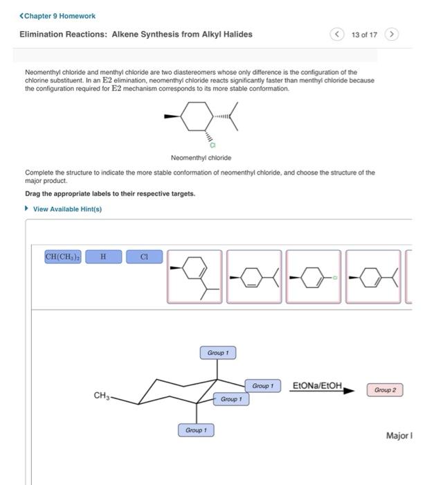Solved Elimination Reactions: Alkene Synthesis from Alkyl